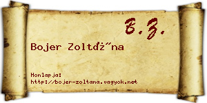 Bojer Zoltána névjegykártya